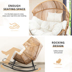Vongrasig Outdoor Wicker Egg Chair PE Rattan Chair with Cushion, Oversized Patio Lounge Chair for Outdoor, Indoor, Balcony, Backyard, Garden
