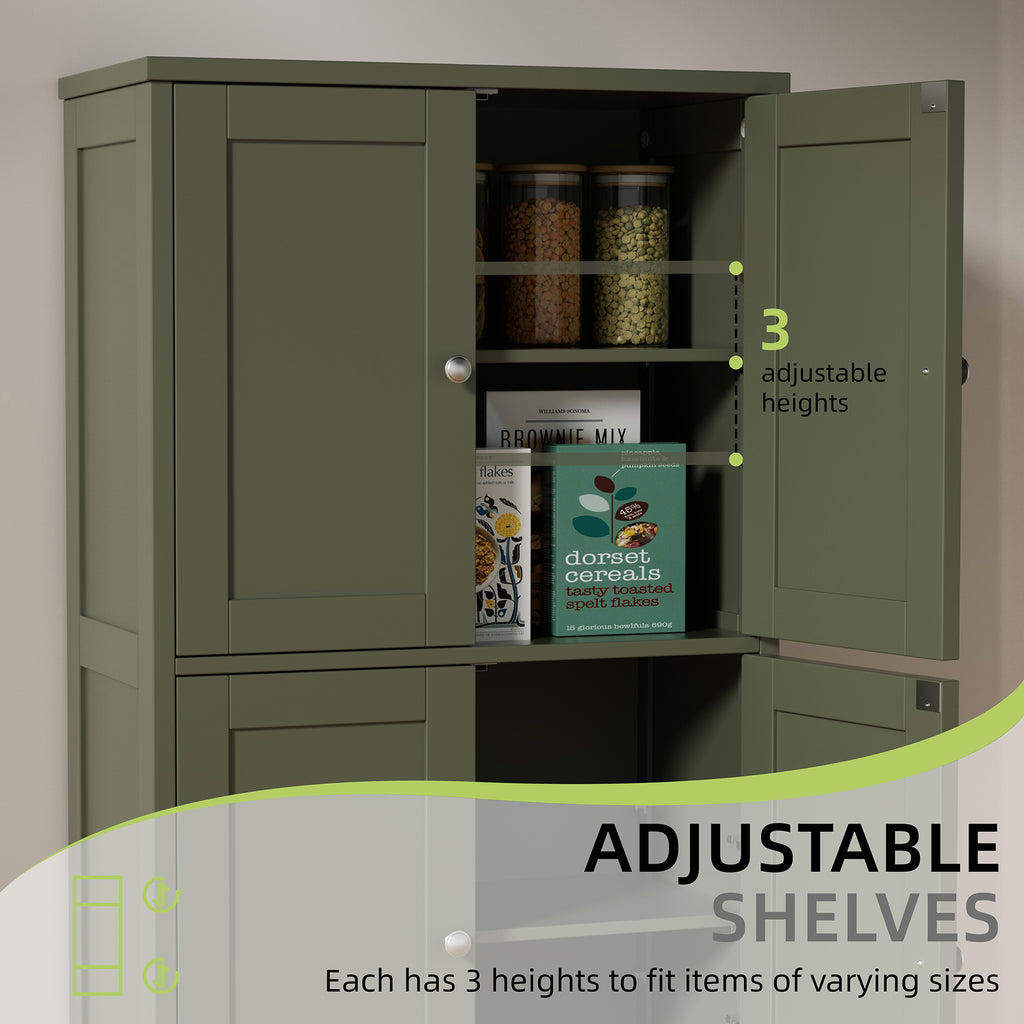 Vongrasig Bathroom Storage Cabinet, Modern Floor Cabinet with Storage, Adjustable Shelves, Freestanding Cabinet for Bthroom, Living Room, Entryway