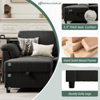 Vongrasig 79" Convertible Sectional Couches Sofa with Storage Ottoman, 3 Seat L Shaped Couch with Side Storage Pockage, Small Couches for Living Room, Apartment and Small Space