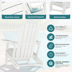 Vongrasig Adirondack Chairs Set of 2 with Removable Tabletop, Outdoor HDPE Plastic Fire Pit Chair Set with Wooden Textured, Cup Holder for Patio, Poolside, Deck, Garden