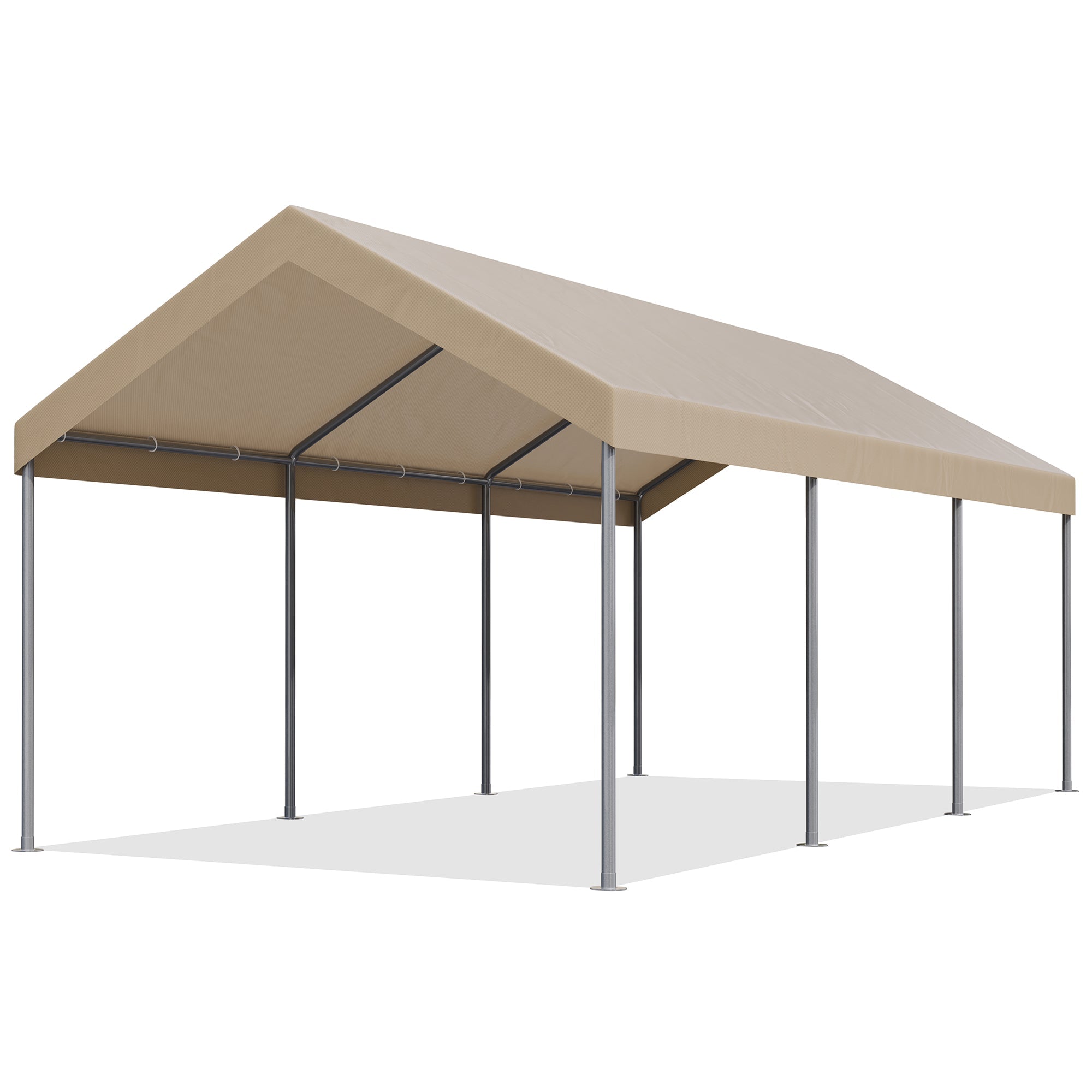 Walsunny Carport 10 x 20 ft Heavy Duty Carport Car Canopy with Powder-Coated Steel Frame,  Shelter Party Tent with 180g PE Tarp for Wedding, Garden (7404386713776)