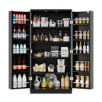 Walsunny 47" Kitchen Pantry Farmhouse Storage Cabinet with Adjustable Shelves, Racks and Doors Freestanding Kitchen Hutch Cupboard (7504155214000)