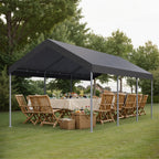 Walsunny Carport 10 x 20 ft Heavy Duty Carport Car Canopy with Powder-Coated Steel Frame,  Shelter Party Tent with 180g PE Tarp for Wedding, Garden (7404386713776)