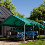 Walsunny Carport 10 x 20 ft Heavy Duty Carport Car Canopy with Powder-Coated Steel Frame,  Shelter Party Tent with 180g PE Tarp for Wedding, Garden (7404386713776)