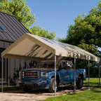 Walsunny Carport 10 x 20 ft Heavy Duty Carport Car Canopy with Powder-Coated Steel Frame,  Shelter Party Tent with 180g PE Tarp for Wedding, Garden (7404386713776)