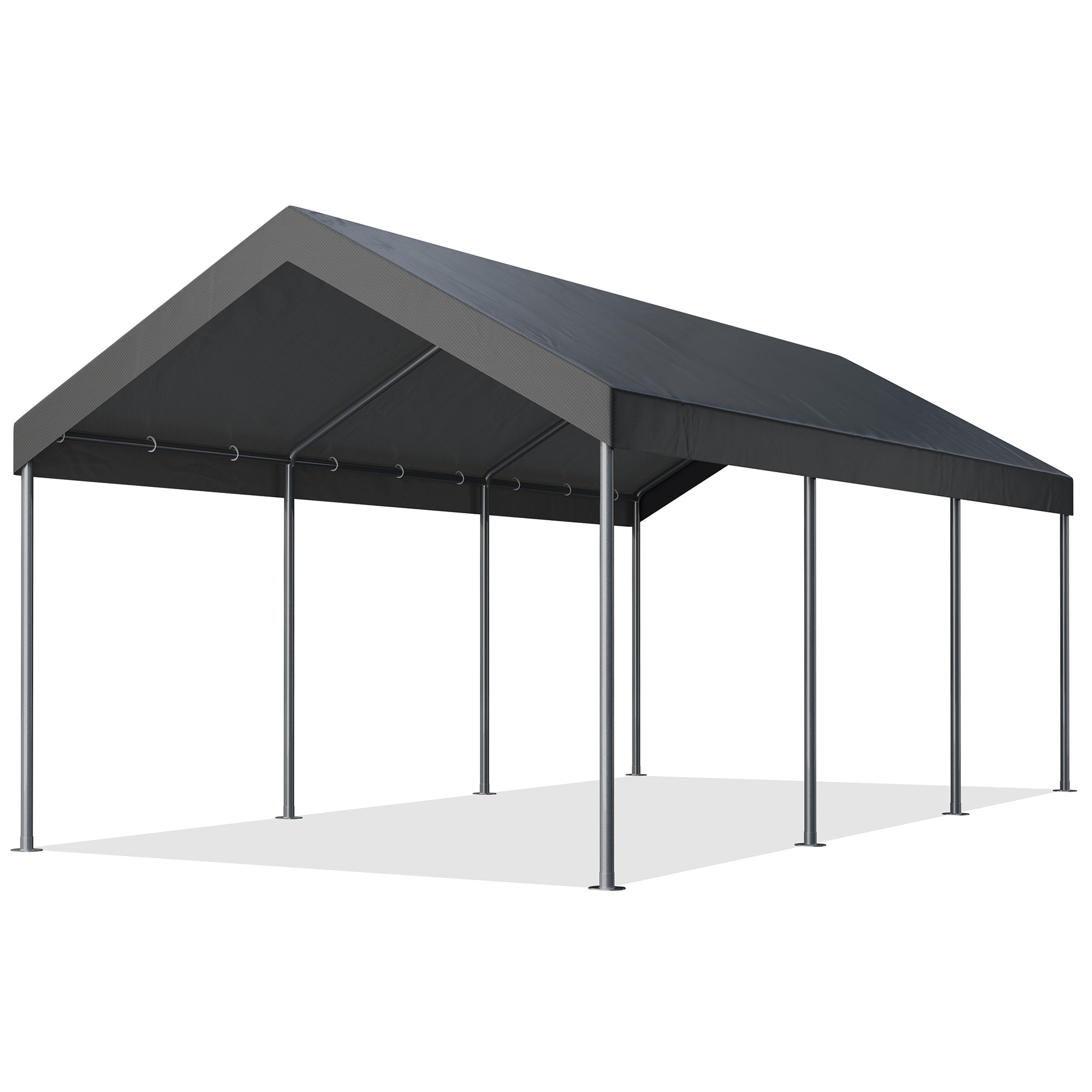 Walsunny Carport 10 x 20 ft Heavy Duty Carport Car Canopy with Powder-Coated Steel Frame,  Shelter Party Tent with 180g PE Tarp for Wedding, Garden (7404386713776)
