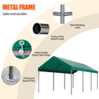 Walsunny Carport 10 x 20 ft Heavy Duty Carport Car Canopy with Powder-Coated Steel Frame,  Shelter Party Tent with 180g PE Tarp for Wedding, Garden (7404386713776)