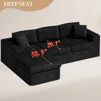 Vongrasig 105" Boneless Couches for Living Room, Sectional Couches Modular Sofa with L-Shaped Chaise, Memory Foam Comfy Cloud Couch with Plush Corduroy Fabric, No Assembly Required