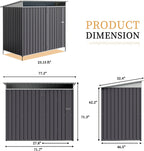 Vongrasig 6x4 FT Outdoor Storage Shed, Metal Lean to Shed with Window and Lockable Door, All-Weather Graden Tool Shed for Backyard Garden Patio Lawn