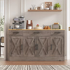 Vongrasig Buffet Cabinet with Storage, Farmhouse Coffee Bar Cabinet with Drawers, 53” Large Modern Sideboard Buffet with Adjustable Shelves for Kitchen, Dining Room