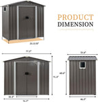Vongrasig 6x4 FT Outdoor Storage Shed, Metal Graden Shed with Window and Lockable Door, All-Weather Tool Shed for Backyard Garden Patio Lawn