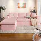 Vongrasig 105" Boneless Couches for Living Room, Sectional Couches Modular Sofa with L-Shaped Chaise, Memory Foam Comfy Cloud Couch with Plush Corduroy Fabric, No Assembly Required