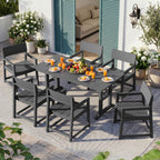 Vongrasig 5 Pieces Patio Dining Set, All Weather Outdoor HDPE Dining Furniture Set with Table and Chairs for 4, Garden Patio Furniture Set for Lawn, Backyard, Poolside