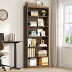 Vongrasig 6-Tier Open Bookshelf, Modern Wood Bookcase| 71" Tall Floor Standing Bookcase, Wood Display Storage Shelf for Home Office Living Room