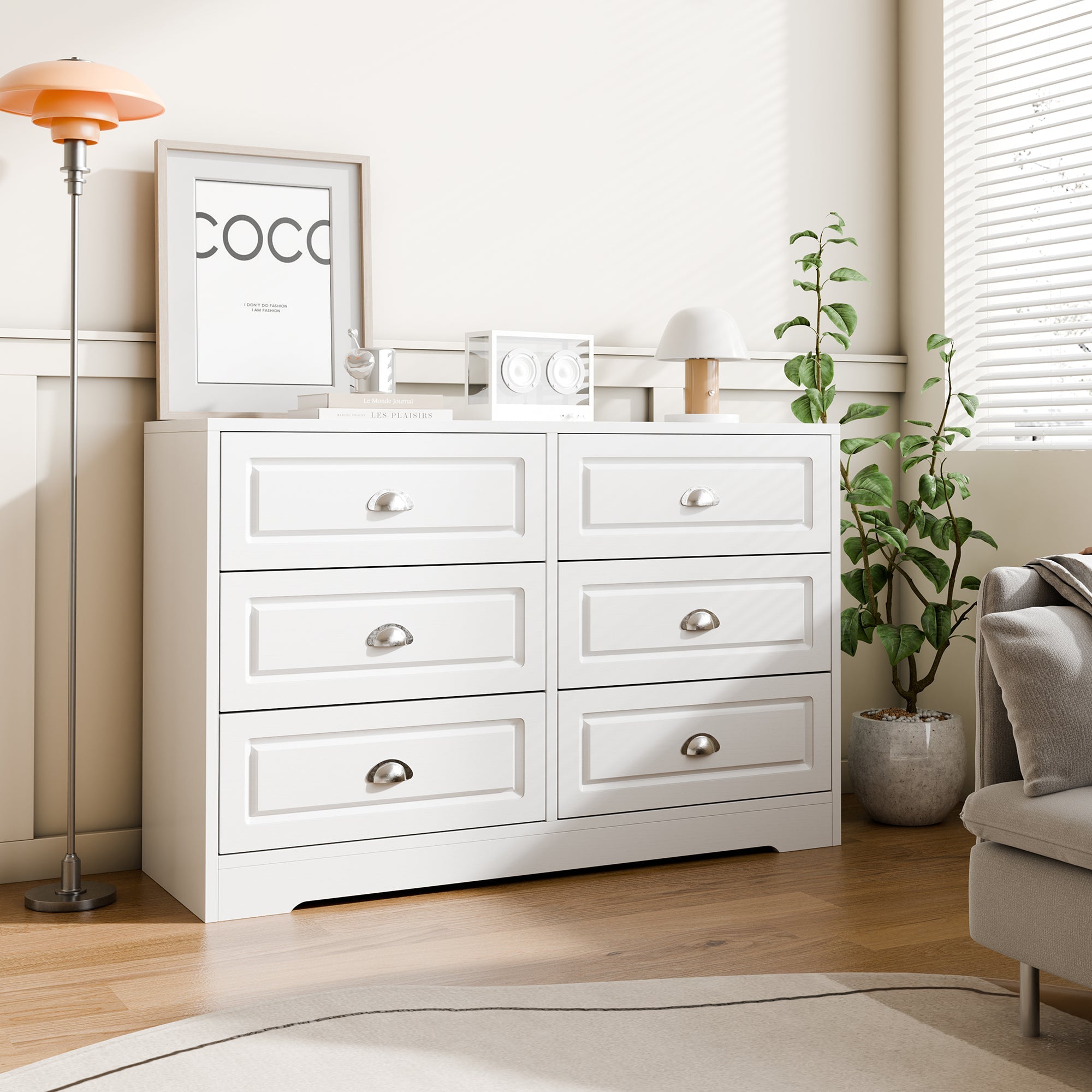 Walsunny 9 Drawer Double Dresser Black Wooden Wide Chest of Drawers with Metal Handles Storage Organizer Dresser Nursery Dresser for Living Room Hallway (7504222027952)