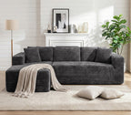 Vongrasig 103" Boneless Sectional Couches for Living Room, L-Shaped Chaise Modular Cloud Couch with Cup Holders on Armrests, Plush Corduroy Comfy Sofa with Memory Foam, No Assembly Required