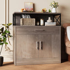 Vongrasig Farmhouse Coffee Bar Cabinet, Small Sideboard Buffet with Storage, Modern Kitchen Storage Cabinet with 1 Drawer and 2 Doors for Kitchen, Dining Room