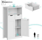 Vongrasig Bathroom Storage Cabinet, 42.5" H Freestanding Floor Cabinet | Wooden Modern Cabinet with 2 Drawers, Open Shelf and Adjustable Shelf for Bathroom, Laundry Room and Entryway