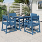 Vongrasig 5 Pieces Patio Dining Set, All Weather Outdoor HDPE Dining Furniture Set with Table and Chairs for 4, Garden Patio Furniture Set for Lawn, Backyard, Poolside