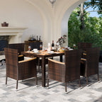 Walsunny 5 Pieces/ 7 Pieces Patio Dining Set, Square Wood Table (7047179927728)