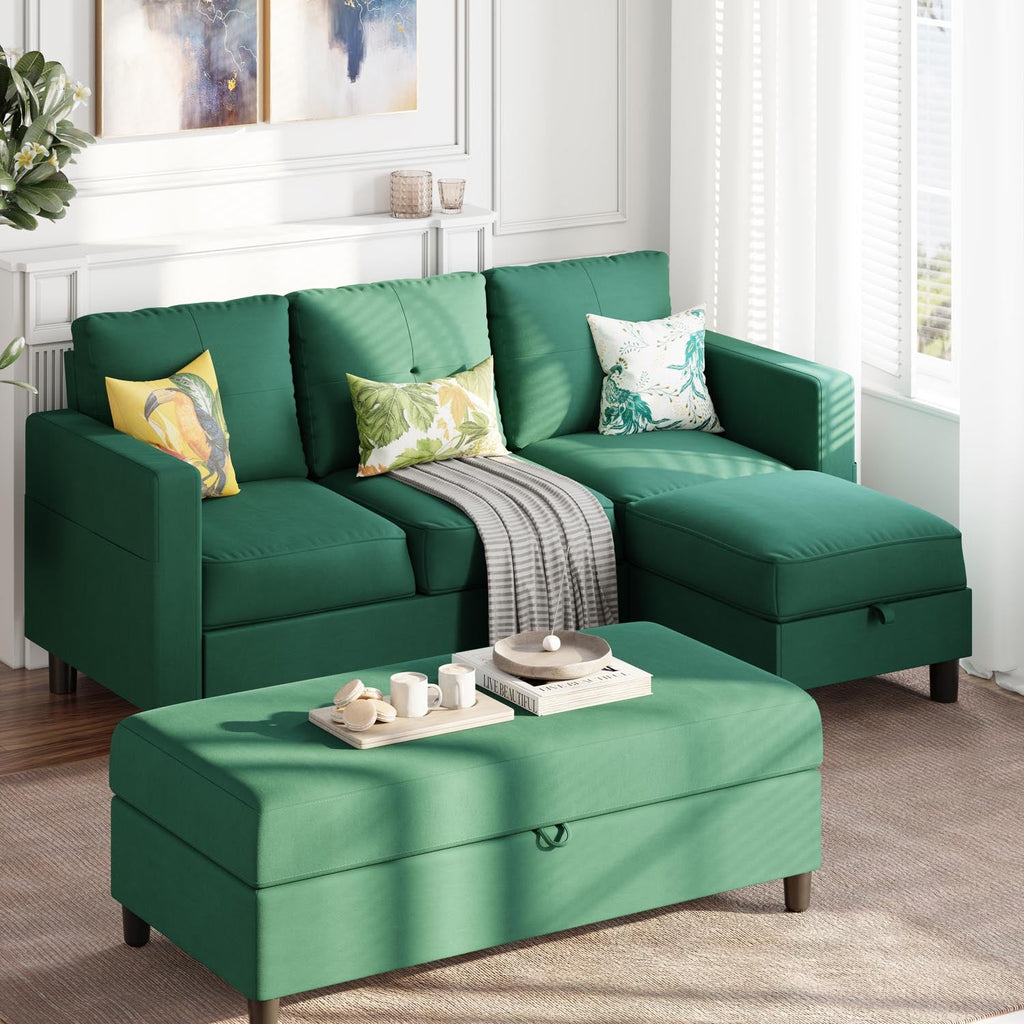 Vongrasig Long Storage Ottoman Green
