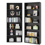 Vongrasig 6-Tier Open Bookcase and Bookshelf, Floor Standing Wood Display Storage Shelves 71 Inch Tall Bookcase Home Decor Furniture for Home Office, Living Room, Bed Room