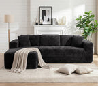 Vongrasig 103" Boneless Sectional Couches for Living Room, L-Shaped Chaise Modular Cloud Couch with Cup Holders on Armrests, Plush Corduroy Comfy Sofa with Memory Foam, No Assembly Required