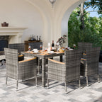 Walsunny 5 Pieces/ 7 Pieces Patio Dining Set, Square Wood Table (7047179927728)