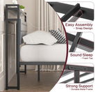 Walsunny Bed Frame with Led Light and 2 Drawers Metal Platform Bed with Button Tufted Headboard Strong Metal Slats (7504175136944)