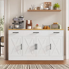 Vongrasig Buffet Cabinet with Storage, Farmhouse Coffee Bar Cabinet with Drawers, 53” Large Modern Sideboard Buffet with Adjustable Shelves for Kitchen, Dining Room