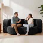 Vongrasig 77” Convertible Sofa Bed, Folding Boneless Couch, Floor Sofa 2-in-1 Curved Couch for Small Living Room, Apartment, Guest Room