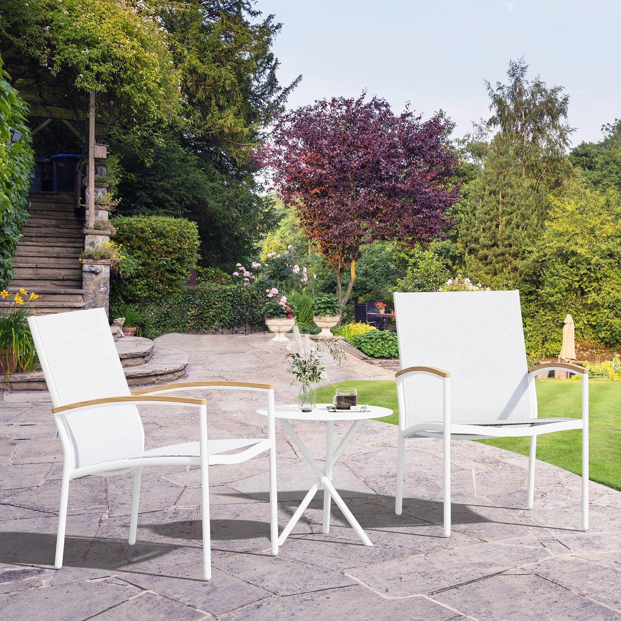 Vongrasig Patio Furniture 2 Pieces Outdoor Texilene Chair Sets