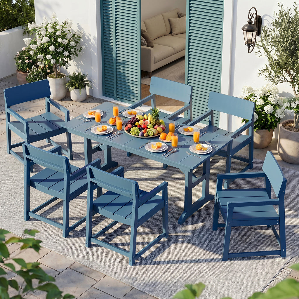 Vongrasig 5 Pieces Patio Dining Set, All Weather Outdoor HDPE Dining Furniture Set with Table and Chairs for 4, Garden Patio Furniture Set for Lawn, Backyard, Poolside