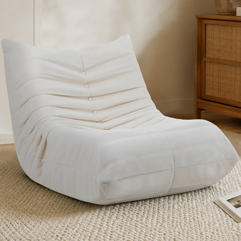Vongrasig Bean Bag Chair for Adults, Line Fabric Lazy Sofa Couch, Memory Foam Filled Bean Bag Lounge Chair Perfect for Living Room, Bedroom and Office