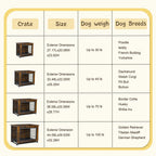 Walsunny Wooden Dog Crate Furniture,Double-Doors Kennel Indoor with Divider and Removable Tray,End Table Dog Crate for Decoration
