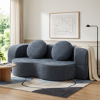 Vongrasig 77” Convertible Sofa Bed, Folding Boneless Couch, Floor Sofa 2-in-1 Curved Couch for Small Living Room, Apartment, Guest Room,