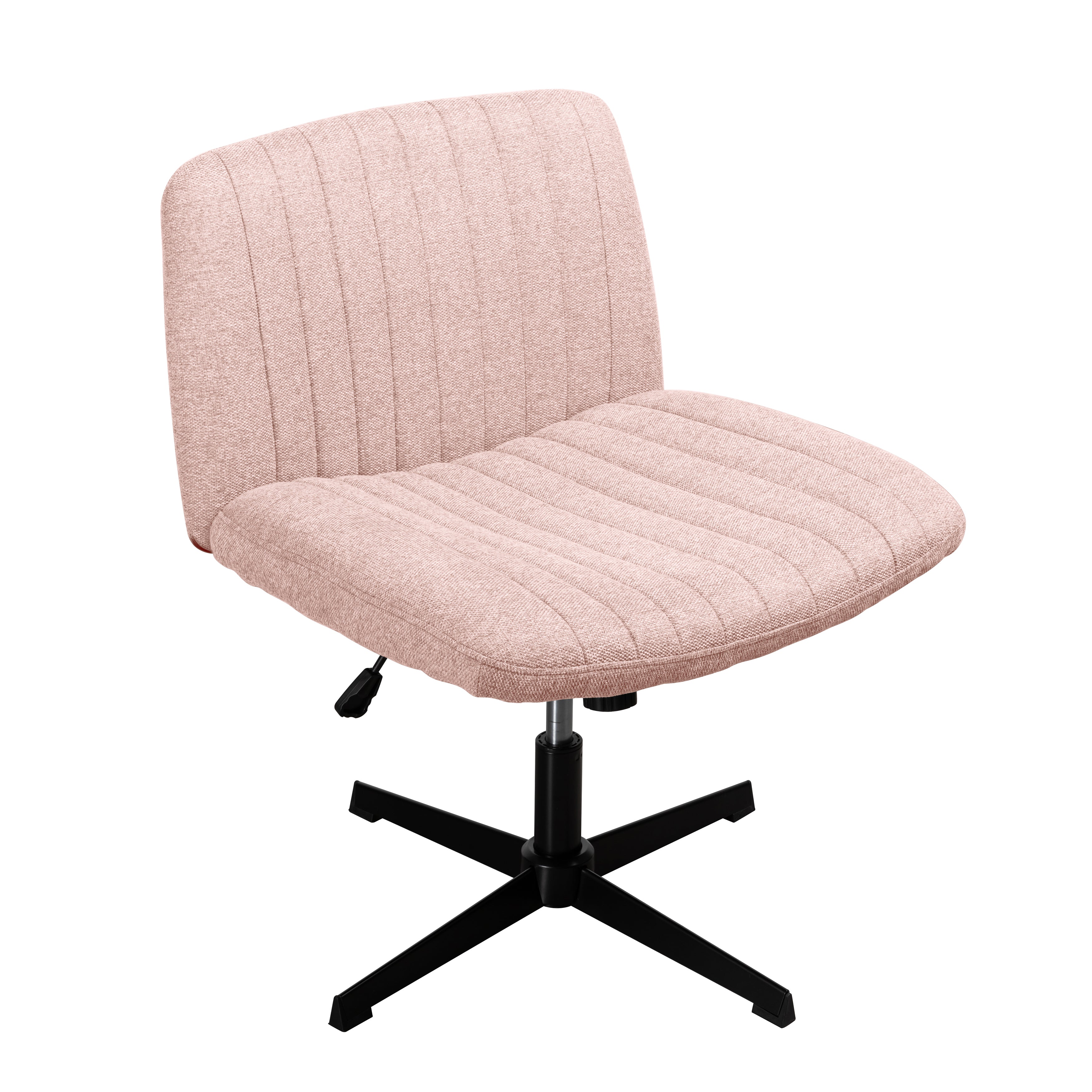 Walsunny Cross Legged Office Chair Armless Wide Chair Cross Legged Office Chair Computer Chair #color_pink #foot_fixed-foot
