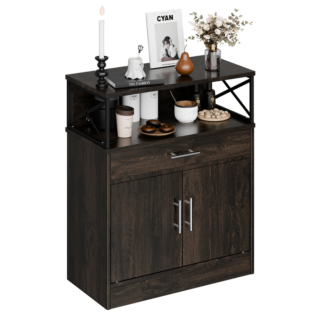 Walsunny Kitchen Buffet Sideboard Cabinet with Adjustable Shelf,Wooden Storage Cabinet with 2 Doors and 1 Drawers£¬Modern Farmhouse Coffee Bar Cabinet with Storage for Kitchen/Living Room (7612660711600)