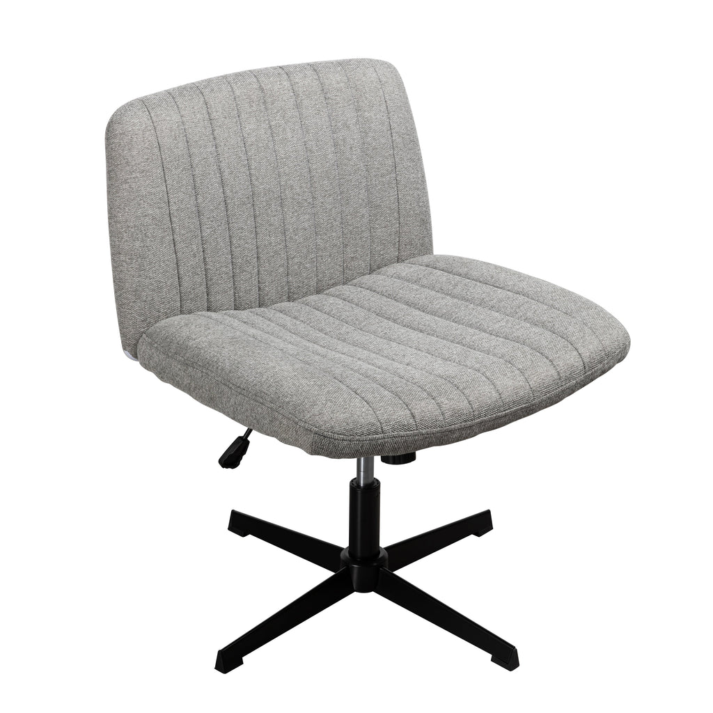 Walsunny Cross Legged Office Chair Armless Wide Chair Cross Legged Office Chair Computer Chair #color_grey #foot_fixed-foot