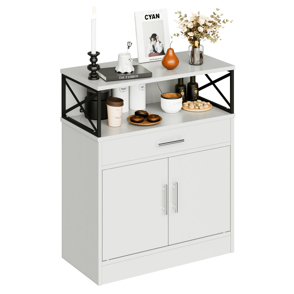 Walsunny Kitchen Buffet Sideboard Cabinet with Adjustable Shelf,Wooden Storage Cabinet with 2 Doors and 1 Drawers£¬Modern Farmhouse Coffee Bar Cabinet with Storage for Kitchen/Living Room (7612660711600)