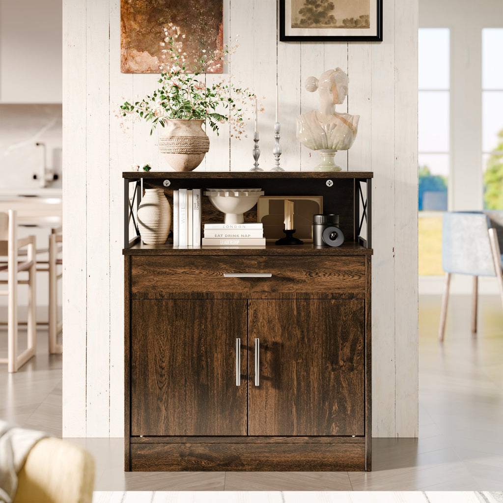 Walsunny Kitchen Buffet Sideboard Cabinet with Adjustable Shelf,Wooden Storage Cabinet with 2 Doors and 1 Drawers£¬Modern Farmhouse Coffee Bar Cabinet with Storage for Kitchen/Living Room (7612660711600)