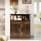 Walsunny Kitchen Buffet Sideboard Cabinet with Adjustable Shelf,Wooden Storage Cabinet with 2 Doors and 1 Drawers£¬Modern Farmhouse Coffee Bar Cabinet with Storage for Kitchen/Living Room (7612660711600)