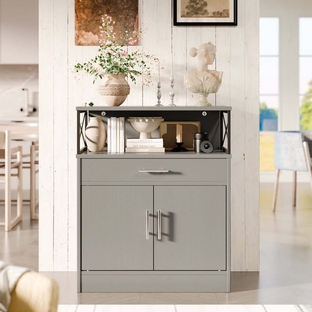 Walsunny Kitchen Buffet Sideboard Cabinet with Adjustable Shelf,Wooden Storage Cabinet with 2 Doors and 1 Drawers£¬Modern Farmhouse Coffee Bar Cabinet with Storage for Kitchen/Living Room (7612660711600)