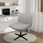 Walsunny Cross Legged Office Chair Armless Wide Chair Cross Legged Office Chair Computer Chair #color_grey #foot_fixed-foot
