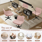 Walsunny Cross Legged Office Chair Armless Wide Chair Cross Legged Office Chair Computer Chair #color_pink #foot_fixed-foot