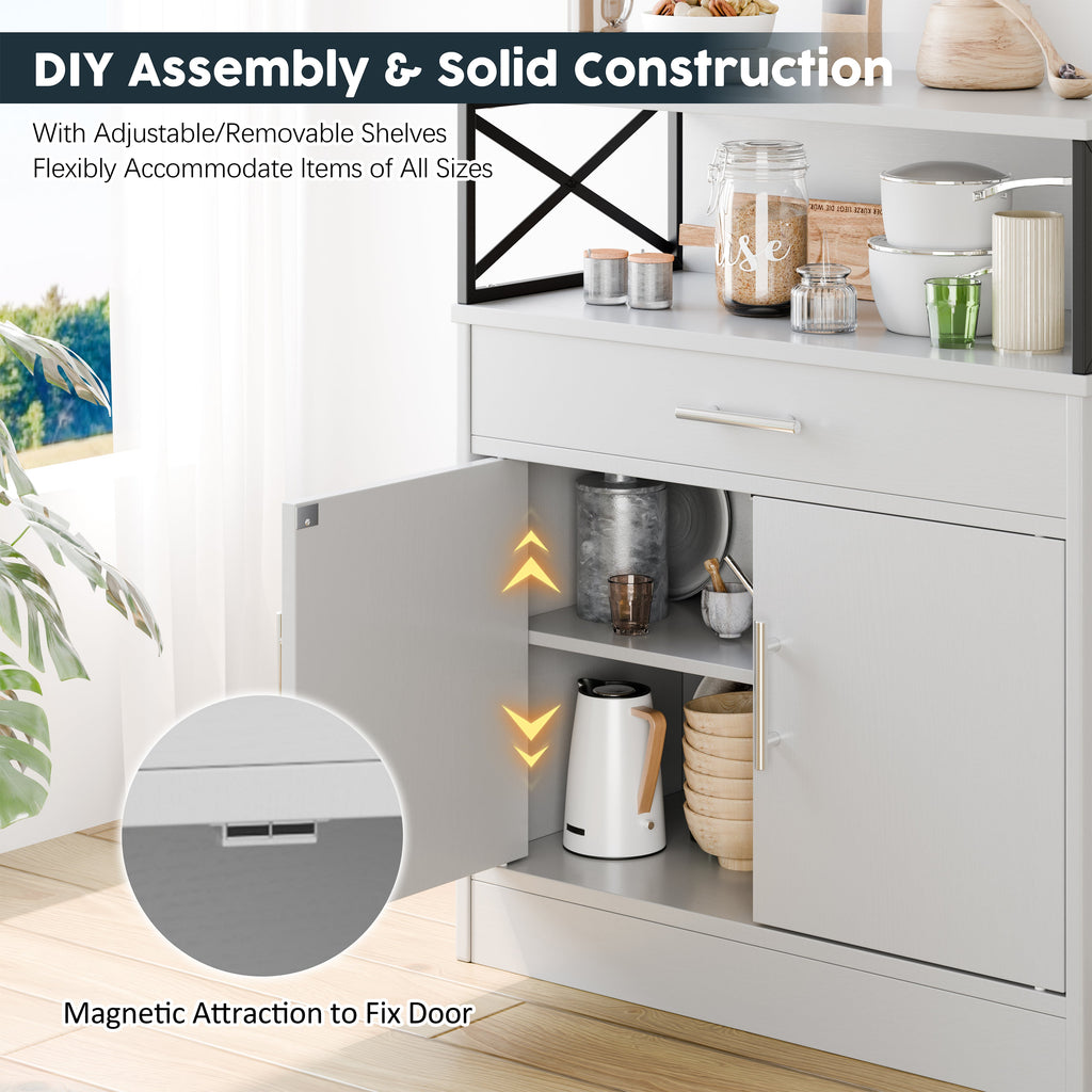 Walsunny Kitchen Buffet Sideboard Cabinet with Adjustable Shelf,Wooden Storage Cabinet with 2 Doors and 1 Drawers£¬Modern Farmhouse Coffee Bar Cabinet with Storage for Kitchen/Living Room (7612660711600)