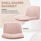 Walsunny Cross Legged Office Chair Armless Wide Chair Cross Legged Office Chair Computer Chair #color_pink #foot_fixed-foot