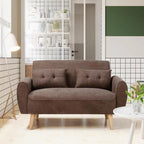 Livingroom sofa set Walsunny 2-seat 47'' Small Modern Love Seat Sofa#color_brown