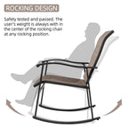 Vongrasig 3 Piece Outdoor Rocking Bistro Set, Textilene Fabric Small Patio Furniture Set, Front Porch Rocker Chairs Conversation Set with Glass Table for Lawn, Garden, Balcony, Poolside