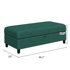 Vongrasig Long Storage Ottoman Green
